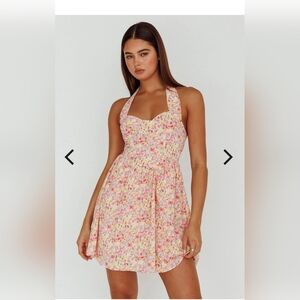 Selfie Leslie Pink and Orange Halter Sundress for Weddings